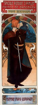  Alphons Lienzo - Hamlet 1899 Art Nouveau checo distinto Alphonse Mucha